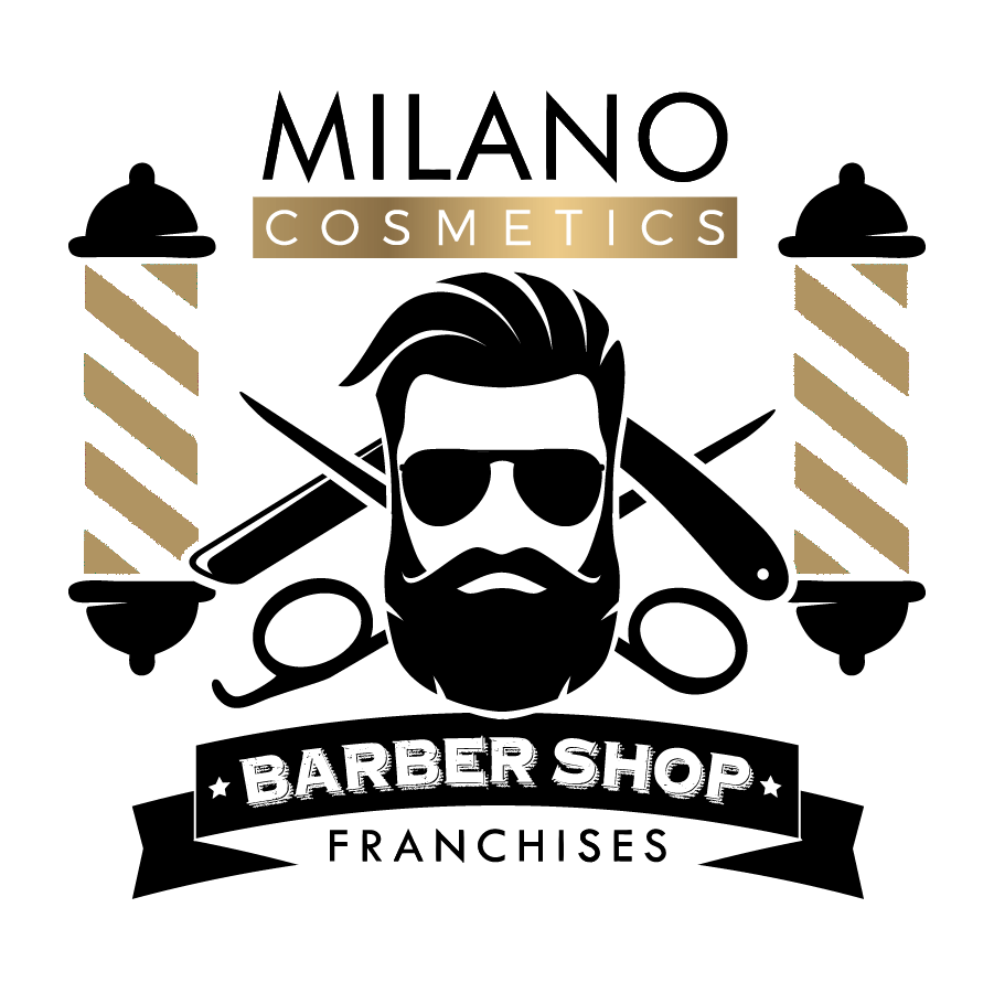 LOGO MILANO BARBER SHOP Negativo DORADO 1