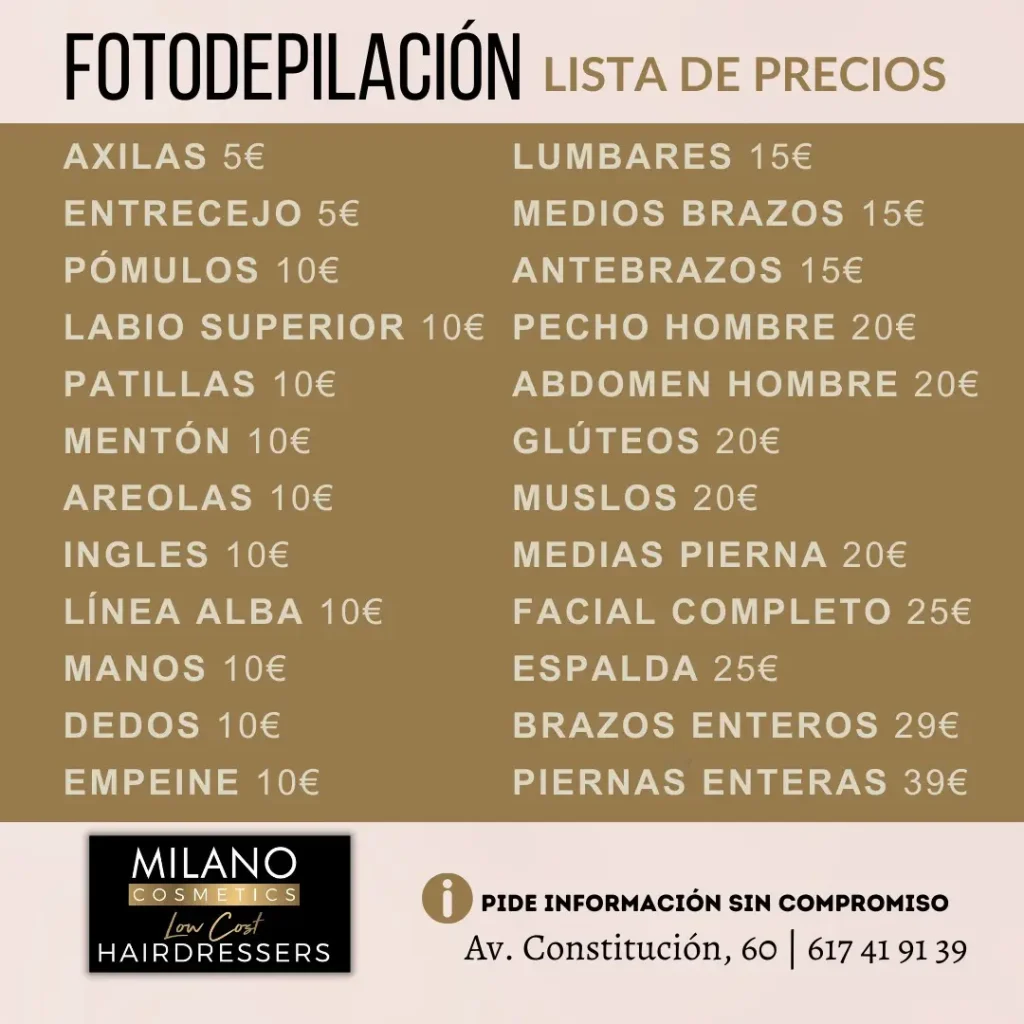 Precios salón de peluquería en Alicante
